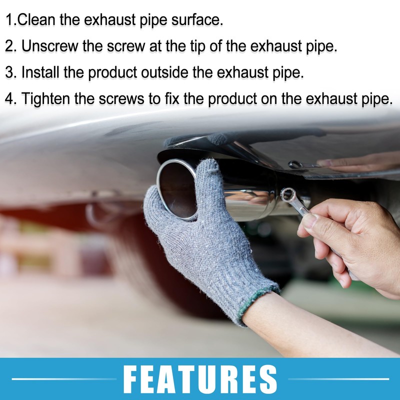 A ABSOPRO Car Exhaust Tracheal Heart Tailpipe 2.48" OD 2.64"