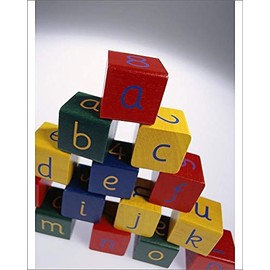 Media Storehouse Alphabet Toys Print: Alphabet Building Blocks Pyramid - Print 10"x8" (25x20cm) (6400933)