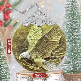 3" Stained Glass Bald Eagle Ornament, Bald Eagle Christmas Ornament, Christmas Decoration, Christmas Tree Ornament, Heirloom Keepsake, Gift Exchange, Gift Idea, Bauble Present