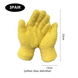 3 Pairs Dustproof Gloves, Microfiber Gloves, Cleaning Gloves, Car Wash Gloves, Body Exfoliating Gloves, Household Cleaning Gloves