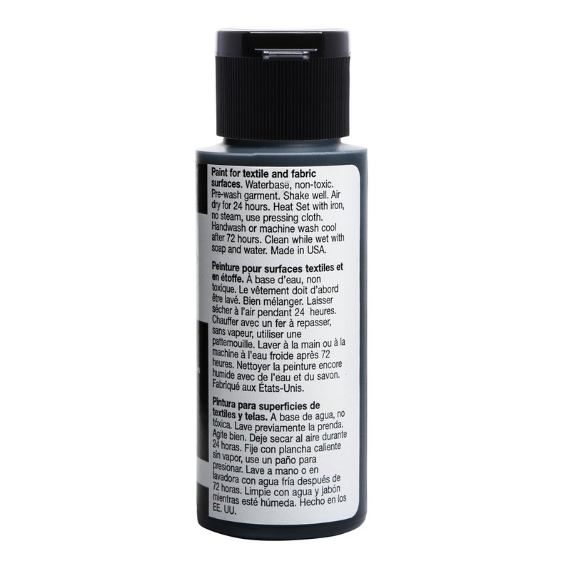 FolkArt 4426 Fabric Brush On Acrylic Paint, 2 oz, Licorice