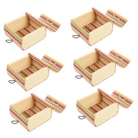 Gadpiparty 6pcs Miniature Bamboo Treasure Chests Jewelry Storage Box for Rings Earrings Necklaces Rustic Home Decor Organizing for Display