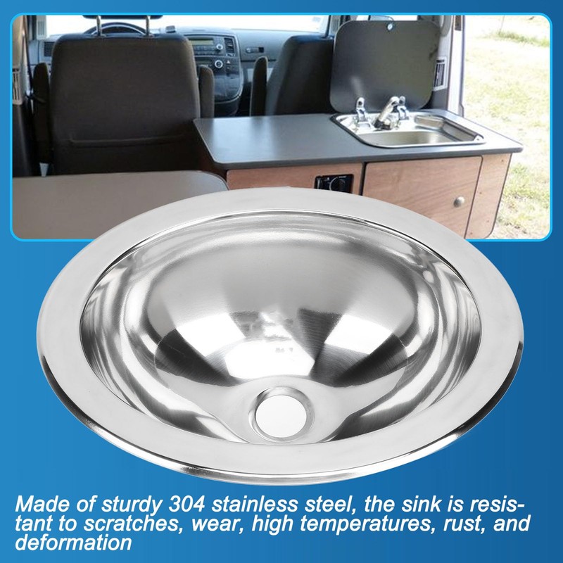 Stainless Steel Round Sink, Mirror Polished Drop In Bar Sink,