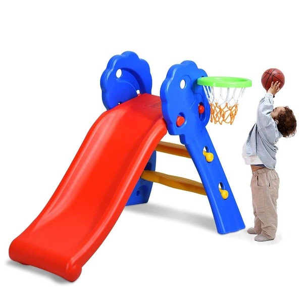 HONEY JOY Toddler Slide, Freestanding Climber Slide Playset for Playground, Easy Setup, Sturdy Plastic Indoor Slide for Kids Age 1-3