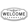 Welcome Victorian Door/Wall Sign (White) - Large 5" x 10"