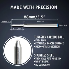 Stylus Pen Ink Refills - Replacement Ink Pen Refills for DEWALT 3-in-1 Stylus Pen - 2-Pack Pen Ink Cartridges - Ink Pen Refills Black or Blue - Ballpoint Pen Refills - 2 Count