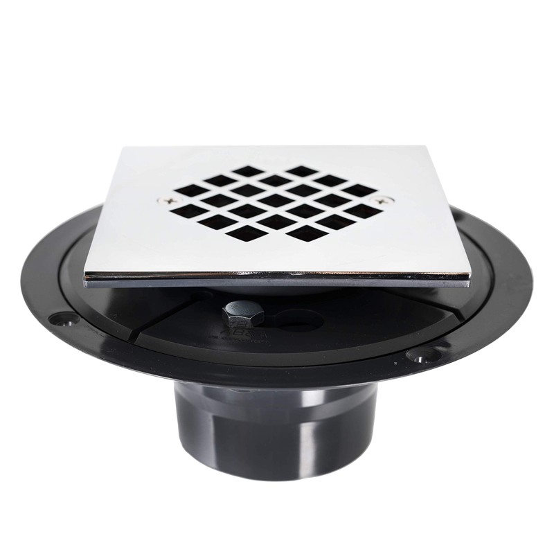 Goof Proof Shower SCB/Drain, 4” Square Shower Drain