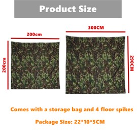 Aurorasports Waterproof Camping Tarp - Heavy Duty Multifunctional Outdoor Mat for Camping, Hiking, Picnic, Tent Pad, Backdrop with Carrying Case & 4 Spike (Black, 2 * 2m)