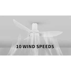 Carro 45" Low Profile Ceiling Fan with Light and Remote, Small Flush Mount Ceiling Fan with 10-speed DC Motor, Indoor & Outdoor, for Bedroom, Living room, White