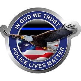 ProSticker 1095 (One) 4" Patriot Series in God We Trust Police Lives Matter Eagle Thin Blue Line Decal Sticker
