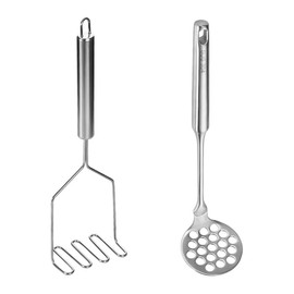 Namvo 2PCS,Stainless Steel Potato Ricer Masher for Potatoes with Firm Grip for Smooth Cream Mashed Potatoes Puree,Vegetable