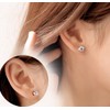 TTVOVO 925 Sterling Silver Stud Earrings, Round 4Prong Stud 6