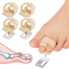 JUMPOW Hammer Toe Straightener for Women & Men - 4 Pcs Broken Toe Wraps Hammer Toe Corrector, Toe Splint Relief for Broken Toes, Crooked Toes & Overlapping Toes
