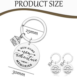 New Home Keyring Gifts, Made of stainless steel,Owners Sweet Home Key Chain New Home Housewarming for Friends Couples and Family(Sliver)