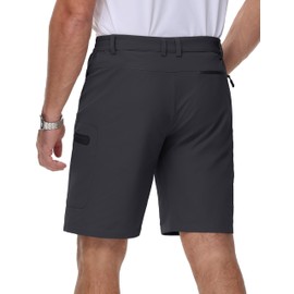 TACVASEN Mens Hiking Shorts with Zip Pockets Golf Walking Cargo Shorts for Men UK Work Mountain Bike Shorts Dark Grey,40