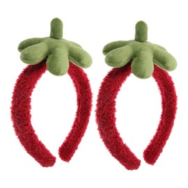 TENDYCOCO Strawberry Headband Makeup Hair Accessories Strawberry Hair Hoop Skin Care Accessories for Girls Cute Headband Women Hair Bands Strawberry Hair Accessories Strawberry Hair Band Coral Fleece