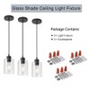 KLSS Modern Black Farmhouse Clear Glass Cylinder Pendant Light Fixture,Mini