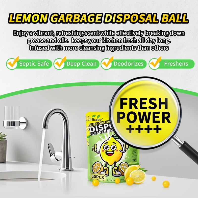 ifbaby 50 Count Garbage Disposal Cleaner and Deodorizer – Sink