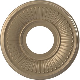 Ekena Millwork 10"OD x 3 1/2"ID x 3/4"P Berkshire Thermoformed PVC Ceiling Medallion (Fits Canopies up to 4 1/2"), Universal Metallic Champagne Mist