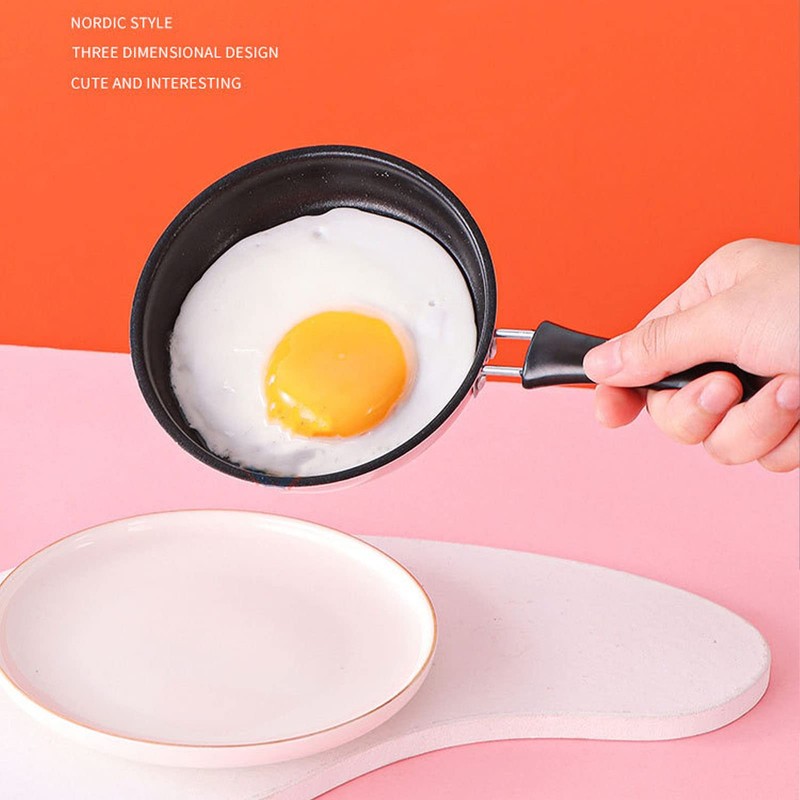BOENLU 4.72in Mini Frying Pan, Stainless Steel Nonstick Induction Pot