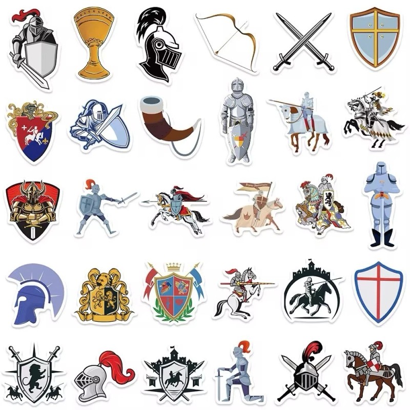 Knights 20 Random Knights Medieval Stickers Feudal Decals Hydro Laptop