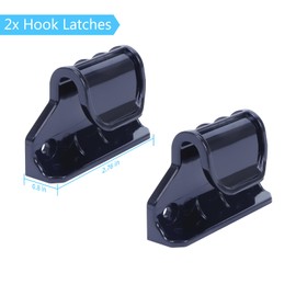 Stcockis Retractable Baby Gate Replacement Parts for Mesh Gate Retractable Dog Gate Full Set Wall Mounting Kits Hardware with Brackets, Hooks, Latches, Screws for Retractable Gate Stair Gate, Black