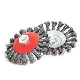 CENPEK 4 Pcs Twist Knot Semi Flat Wire Wheel Cup Brush Set Kit to Fit 115mm Angle Grinder