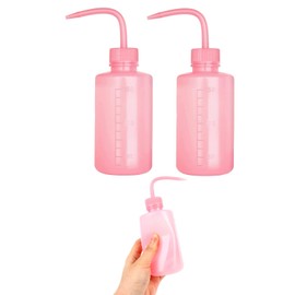 150ml Rinse Bottle for Eyelashes, 2 Pcs Pink Bottle with Angled Spout Eyelash Wash Bottle, Plastic Squeeze Wash Bottle, Squeeze Bottle for Eyelash Extension Tools for Beauty Salon