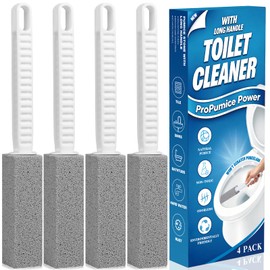 4 Pack Pumice Stone Toilet Bowl Cleaner with Long Handle