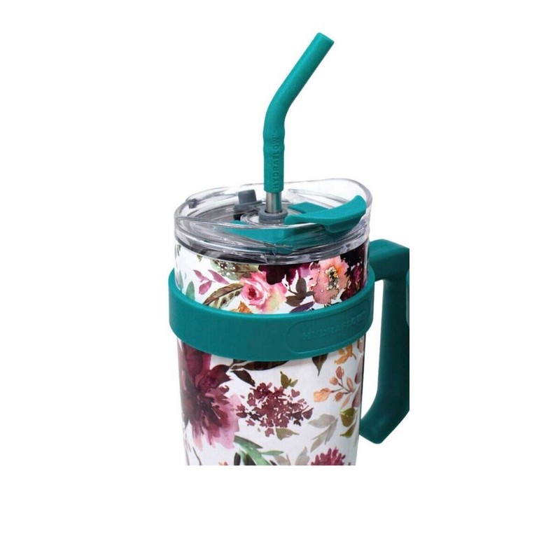 hydraflow capri 40 oz tumbler with handle and straw