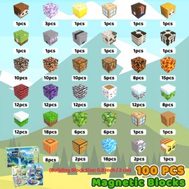 CraftyNest 208PCS Magnetic Blocks for Kids 4-8, Magnetic Building Blocks Cubes, Stacking Magnetic Building Tiles Toys for Kids Toddlers Boys Girls Ages 3 4 5 6 7 8-12 Birthday Gifts