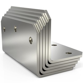 KOMOHOM L Bracket Corner Brace(15PCS), 4 Inch Galvanized Medium L Angle Bracket Iron Heavy Duty, Joint Fastener Brackets,90 Degree Right Angle Corner Bracket for Wood Furniture Frame Fence