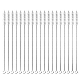 Perfectgoing Straw Brush, Tube Brush, Baby Bottle Brush, For Drinking Straws & Hoses, Extra Fine Type, Crevice Brush, Reusable, Stainless Steel, 6.9 inches (175 mm), Set of 20