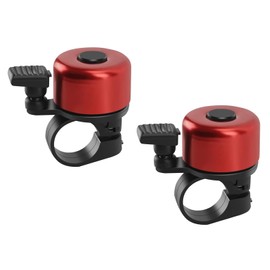 2 Pack Cute Mini Bike Bells - Crisp, Loud Cycling Rings for Adults and Kids, Fit Handlebars of Road Bikes, Mountain Bikes & Scooters(Red)