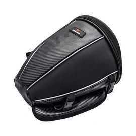WOSAWE Motorcycle Rear Seat Bag Waterproof PU Leather Motorbike Tail Pack Multifunctional Riding Luggage Storage Bag (15 Liters)