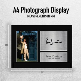 HWC Trading A4 Peter Davison Dr Who Fifth Doctor Gifts Printed Signed Autograph Picture for TV Show Fans - A4