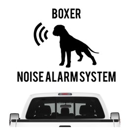 siviwonder Boxer Noise Alarm System Car Sticker Dog Film German Colour Black Size 10 cm