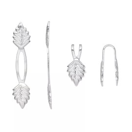 Platinum 10 SilverPlated Brass Fold Over & Glue on Y Style Leaf Bails w/ 14mm Grip Length