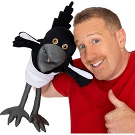 Steve and Maggie Plush Toy – Maggie Magpie Hand Puppet for Kids 1+, Soft Bird Puppet for Pretend Play, Nursery Rhymes & Learning, Interactive Toddler Toy for Bedtime Story & Social Skills (SMALL)