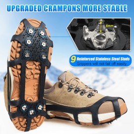 Spikes for Shoes, Winter Shoe Spikes, Shoe Claws, Crampons, Grödel Ice Spikes for Mountain Shoes for Walking, Camping, Jogging, Ice Fishing