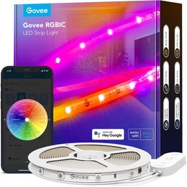 Govee Govee RGBIC Pro 5m, Smart LED Strip Funktioniert mit Alexa und Google Assistant, Beschichtes Lichtband Lichterkette LED Leiste Sync mit Musik, App-Steuerung, Farbwechsel, Geeignet fr Zuhause