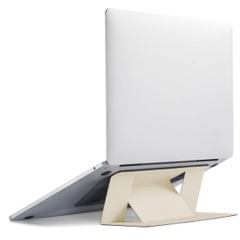 MOFT Laptop Stand for Desk, Adhesive MacBook Computer Stand with 2 Adjustable Viewing Angles, Foldable and Portable Laptop Riser Compatible with 11"-16" Laptops, Earthen Beige(Adhesive Version)