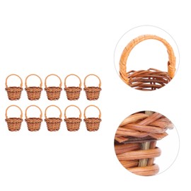 DOITOOL Miniature Mini Baskets Basket 10 Pcs Mini Shopping Basket with Handle Easter Basket 6x4cm Small Mini Easter Basket Decorative Basket Basket Home Basket Dollhouse Small Accessories Fashion