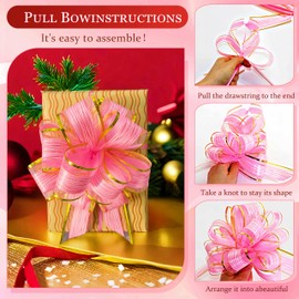 BeyLi 10 PCS Large Pull Bows,Gift Bows,Pull Bows for Gift Wrapping,6 inches, Suitable for All Occasions (Pink)