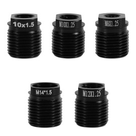 Tinoaly 5pcs Gear Shift Knob Adapter Kit, Aluminum Alloy Universal Shift Knob Thread Adapter for M10x1.25/M12/M14 Threads Quick Install Nut Inserts for Car/Truck/SUV Manual Transmission Accessories