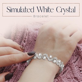Crystalline Azuria Tennis Bracelet with White Zirconia Crystals 18K White Gold Plated for Women
