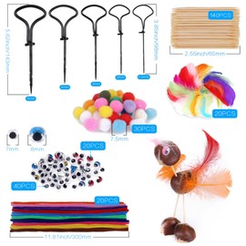 JSUEU Chestnut Drill Set, Chestnut Craft Set Children, 1.5-5 mm Drill Chestnuts, Chestnut Set for Crafts with Chestnuts, Autumn Chestnut Man DIY Set, with DIY Craft Accessories, Gifts for Children