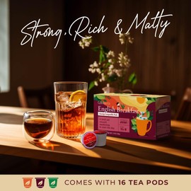 Gya Tea Co English Breakfast Tea K Cups for Keurig (16 ct) - High Caffeine English Breakfast K Cup Tea Pod for Keurig - K Cup Tea Pods for Keurig - K Cup Black Tea Pods for K-Cup Brewing Tea Gift Set