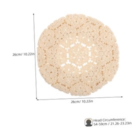 Gatuida French Style Cotton Crochet Beret Hat for Women Hollow Floral Pattern Soft Breathable Cotton Cap Versatile for Casual Outings and Photography Beige