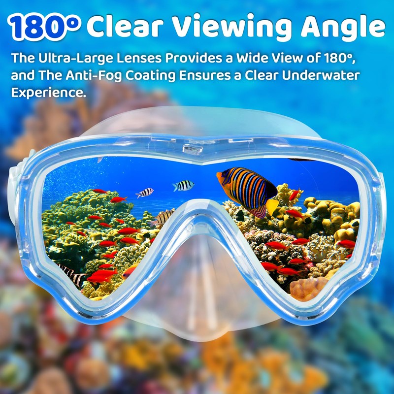 Vvinca Kids Swim Goggles with Nose Cover, Fabric Strap Swimming